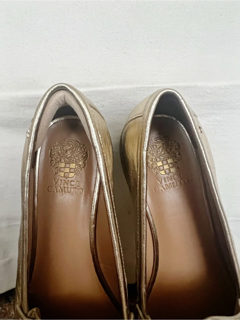Vince Camuto Metallic Gold Tassel Loafers - Women's